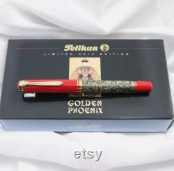 Pelikan Four Gods Golden Phoenix Bird 18K Fountain Pen M Nib 1996 PF 888 Rare