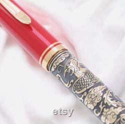 Pelikan Four Gods Golden Phoenix Bird 18K Fountain Pen M Nib 1996 PF 888 Rare