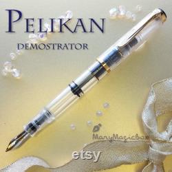 Pelikan Souverän M200 Demonstrator Special Edition Fountain pen gold nib Bold -Mint condition