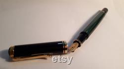 Pelikan Souverän M600 Fountain Pen, Medium Nib, Black Green