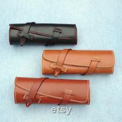 Pen Roll, leather pen roll, leather pen storage, leather pen holder, fountain pen roll, pen case, black and red, garny