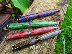 Prestige Glass Finish Solid Wood Omega Hand made Multi Layered refillable Pens, Fathers Day, Teachers.
