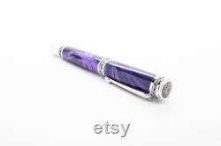 Purple Charoite Fountain Pen Purple Pen Handcrafted Fountain Pen Elegant Fountain Pen Polished Stone Pen Lavender Pen