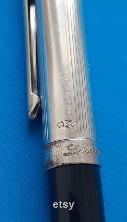 Quality LABAN Fountain Pen in Art Deco style 925 hallmarked silver cap and Iridium nib good used condition