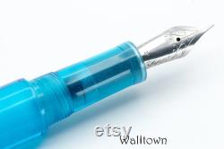 Radiance DiamondCast and Blue Textured, Catsburg Model, Handmade Fountain Pen