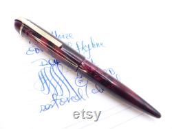 Red Moire Eversharp Skyline Demi Fountain Pen Flex Nib restored