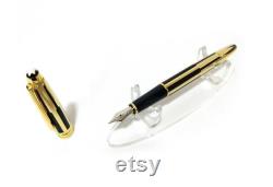 Refurbished Montblanc Meisterstuck Solitaire Gold and Black Fountain Pen 35982