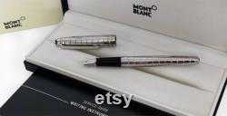Refurbished Montblanc Meisterstuck Solitaire Platinum-Plated Facet Fountain Ink Pen 38248