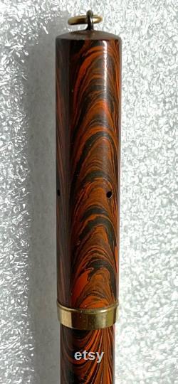 Restored 1930's Waterman's mottled hard rubber Ripple 52V fountain pen