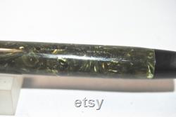 Restored Vintage PARKER DUOFOLD Sr. Green Marbled Button fill Fountain Ink pen