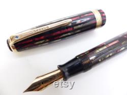 Rusty Red Parker Striped Duofold Senior Fountain Pen restored