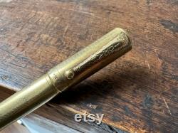 Safety fountain pen Ideal with retractable nib 14k Mondial 18kt gold laminated. 1920s