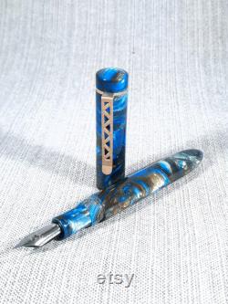 Sargasso Sea Custom Fountain Pen with Steel Clip