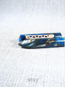 Sargasso Sea Custom Fountain Pen with Steel Clip