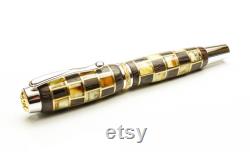 Statesman Fountain Pen Kit Rhodium 22k gold Wenge Wood and Baltic Amber