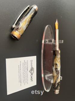Striking Fountain pen, A unique diamond cast pen with real diamond chips