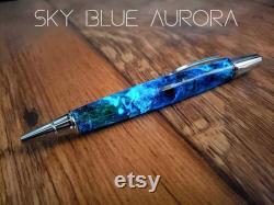 Stylish Space Pen, Galaxy Art, Real Meteorite, Moldavite, Opal, Premium hand-made , Aurora Nebula, crystal glow, Gold, Chrome, Ballpoint