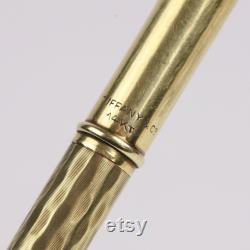 Tiffany and Co. Unusual Wave Patttern 14kt Gold Dip Pen, Pen Holder, Lacking Nib