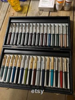 Total 32 Parker Fountainpens in all high desirable colors including Sterling Silver caps all for one money MINT