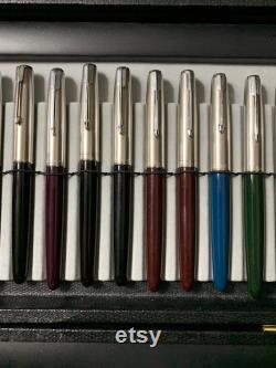 Total 32 Parker Fountainpens in all high desirable colors including Sterling Silver caps all for one money MINT