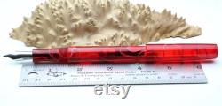 Transparent Red Acrylic Bespoke Fountain Pen