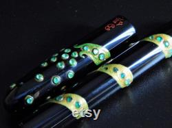 Urushi Makie Fountain Pen Emerald Fantasy