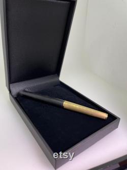Vintage 1960's Montblanc Black and Gold Fountain Pen 224, 14K Gold Nib.
