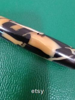 Vintage Antique Wahl Eversharp Gold Seal Deco Band Personal Point Fountain Pen Black Pearl