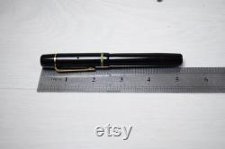 Vintage Black Bakelite Ink Pen Warranted 585 14c Gold Nib Osmium Point