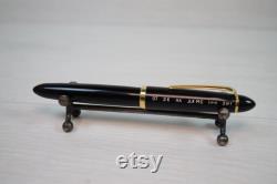 Vintage Collectible WWII GARANT NILOR Nib F Black and Gold Fountain Pen Retro