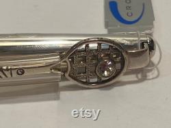 Vintage Cross Fountain Pen Limited Edition Sterling Silver Tennis Hall Of Fame, New In Box, With Silver Cloth, COA, Ink Cartridges, 0787