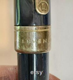 Vintage Gray Levenger Fountain Pen 2754 B 18K Gold Nib and Sterling