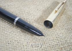 Vintage Parker 51 Demi Mark I Black Aerometric Fountain Pen with 12K Gold Filled Cap FREE SHIPPING
