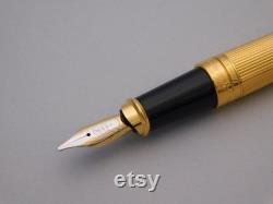 Vintage S.T. Dupont Olympio Fountain Pen with Barleycorn Texture