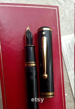 Vintage Sheaffer Connaiseur Black Gold Trim Fountain Pen and Ballpoint Pen set Nib B 18K 750