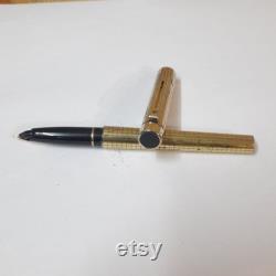 Vintage Sheaffer Targa 1007 Gold Electroplated Fountain Pen 14k Gold Trim USA