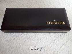 Vintage Sheaffer's Targa II White Dot Fountain Pen Matte Gray Gold Trim Original Box Paper No Cartridges Beautiful