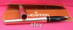 Vintage, Targa by Sheaffer Fountain Pen, Gold Electroplated, Nib 14K, In Original Case, Paperwork