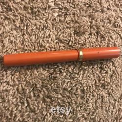Vintage Wahl Orange Bakelite Signature Fountain Pen with 14K Nib