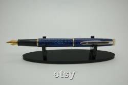 Vintage Waterman Hemisphere Blue Marble Fountain Pen