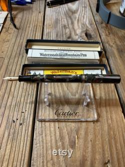Vintage Waterman's Ideal Fountainpen ca 1930 Steel Quartz MINT box and papers