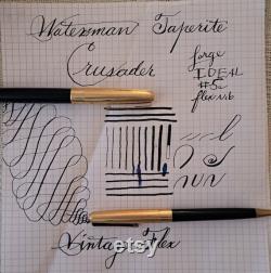 Waterman Crusader Pen and Pencil Set Full Flex to 2.76mm comes with extra lead (.9mm)