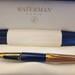 Waterman Edson Blue Sapphire Gold Cap and Trim Fountain Pen Fine 18k Gold Nib , Box not included.