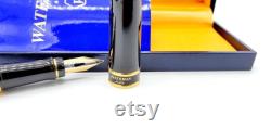 Waterman Expert Mk1 Black Laquer Gold Trim Fountain Pen with Original Box