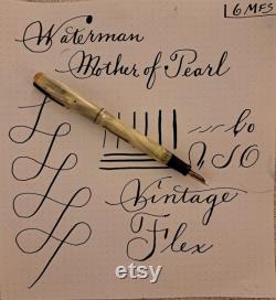 Waterman Nurses Pen, Mother of Pearl 1940's Vintage Flex Fountain Pen Flex to 2.46mm