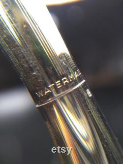 Waterman USA gold plated fountain pen and ballpoint pen, vintage 18K gold nib fountain pen