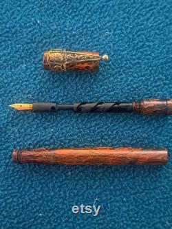 Wet Noodle The Lord Safety Pen 1920's French Red Mottled Safety Pen Restored 18k MFS 0.5 Extra Soft Super Flex to 2.5mm