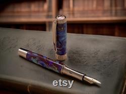 Whimsical Purple Copper Rose Gold Fountain Pen, Artisan Handcrafted Writing Instrument. Simple to Use. Handmade in CO USA. One of a Kind