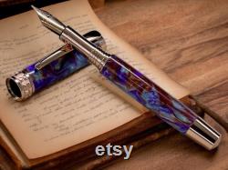 Whimsical Purple Copper Rose Gold Fountain Pen, Artisan Handcrafted Writing Instrument. Simple to Use. Handmade in CO USA. One of a Kind