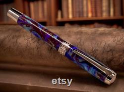 Whimsical Purple Copper Rose Gold Fountain Pen, Artisan Handcrafted Writing Instrument. Simple to Use. Handmade in CO USA. One of a Kind